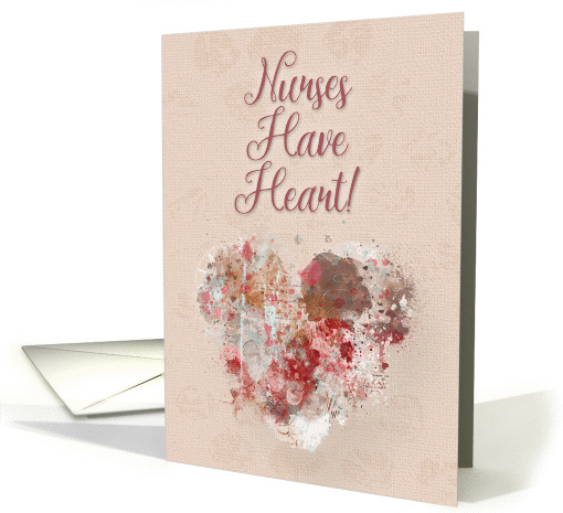 Happy Nurses Day Pretty Watercolor Effect Heart Grunge Circles card