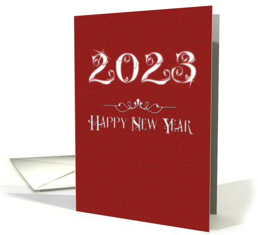 2023 Happy New Year Sparkling Burgundy Sophisticated Modern card
