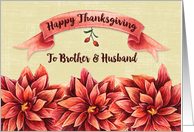 Happy Thanksgiving to Brother and Husband Rust Colored Flowers card