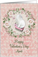 Happy Valentine’s Day to Aunt Pretty Kitty Hearts Roses card