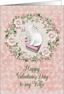 Happy Valentine’s Day to my Wife Pretty Kitty Hearts Roses card