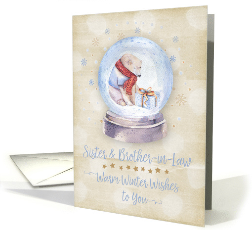 Merry Christmas Sister and Brother-in-Law Polar Bear Snow Globe card