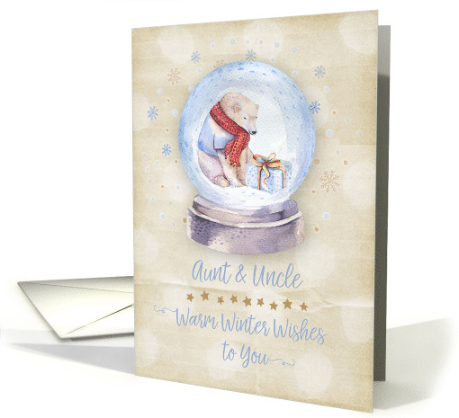 Merry Christmas to Aunt and Uncle Polar Bear Snow Globe... (1459632)