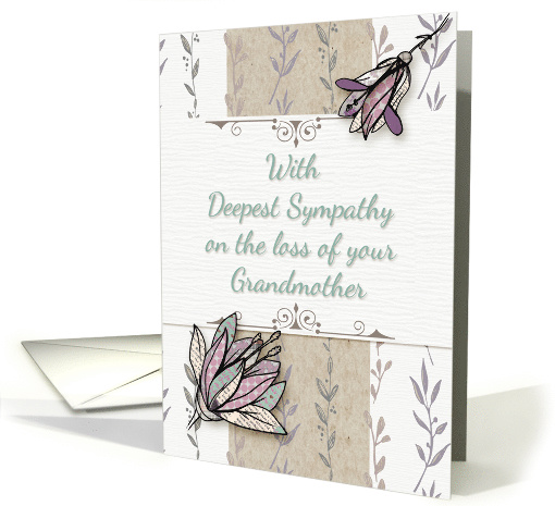 Sympathy for the loss of Grandmother Pretty Flowers card (1462720)