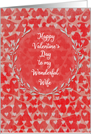 Happy Valentine’s Day to Wife Lots of Hearts with Vine Wreath card