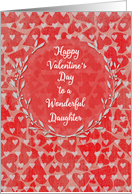 Happy Valentine’s Day to Daughter Lots of Hearts with Vine Wreath card