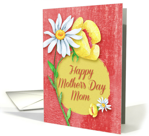 Happy Mother's Day to Mom Pretty Watercolor Effect Flowers card