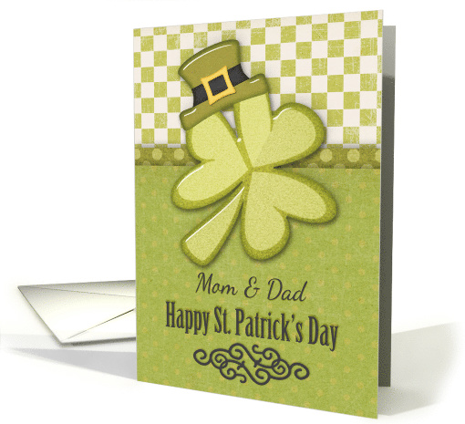 Happy St. Patrick's Day to Mom and Dad Shamrock Wearing Hat card