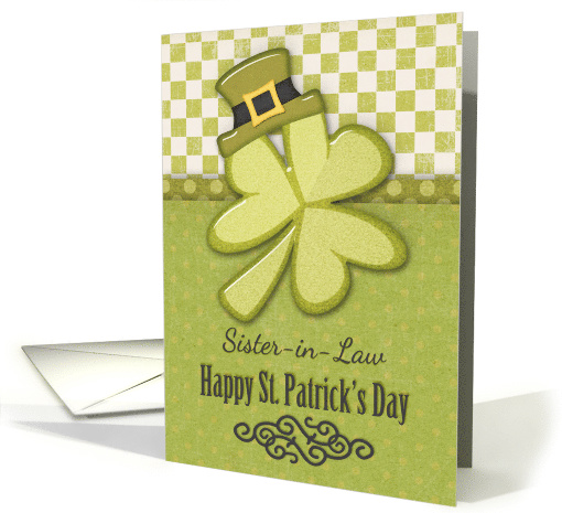Happy St. Patrick's Day to Sister-in-Law Shamrock Wearing Hat card