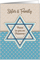 Happy Passover Peace to You for Sister and Family Star of David card