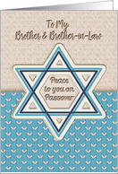 Happy Passover Peace to Brother and Brother-in-Law Star of David card