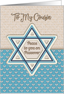 Happy Passover Peace to Cousin Star of David Pretty Patterns card