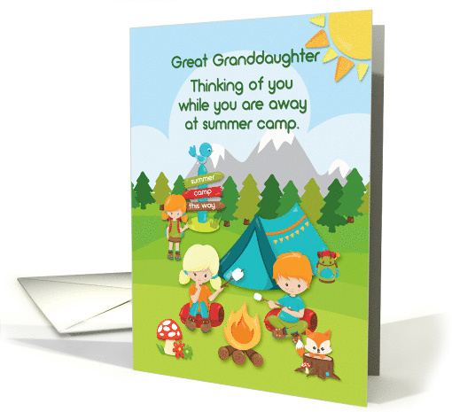 Thinking of You at Summer Camp Great Granddaughter Campers card