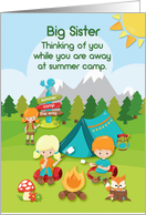 Thinking of You at Summer Camp to Big Sister Campers card