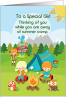 Thinking of You at Summer Camp to a Special Girl Campers card