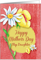 Happy Mother’s Day to Step Daughter Pretty Watercolor Effect Flowers card