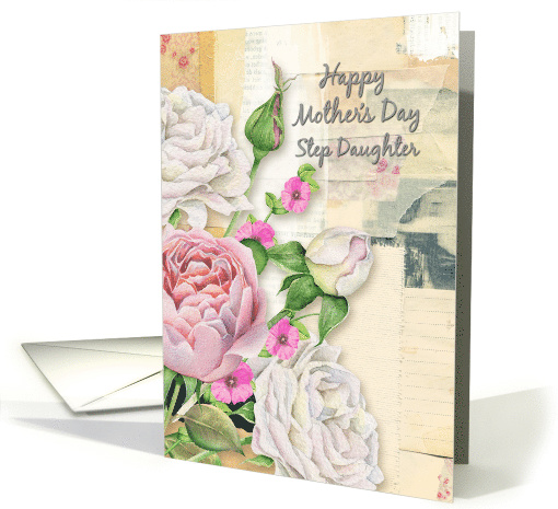 Happy Mother's Day Step Daughter Vintage Look Flowers... (1476058)