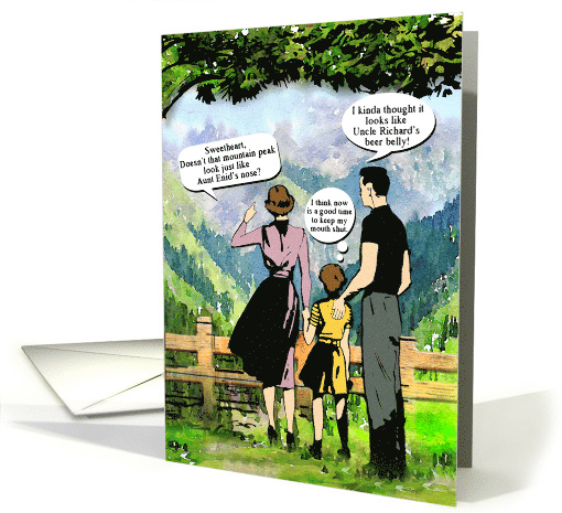 Have A Great Vacation Funny Retro Family In The Mountains card
