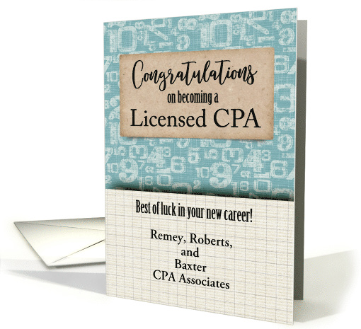 Congratulations on Becoming Licensed to be a CPA Custom... (1485286)