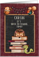 Back to School to Cousin Hedgehog and Friends at School Welcome Back card