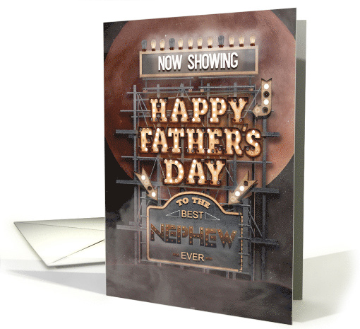 Happy Father's Day to Nephew Vintage Roadside Show Sign card (1521576)