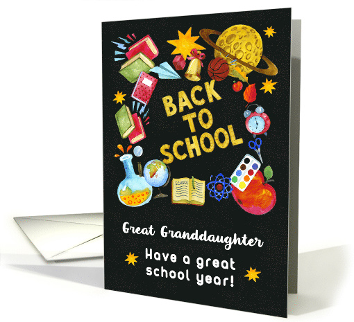 Back to School for Great Granddaughter Chalkboard Full of... (1538690)