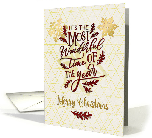 Merry Christmas Most Wonderful Time of the Year Word Art card