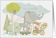 Happy Easter to Sister Cute Animals on Parade card
