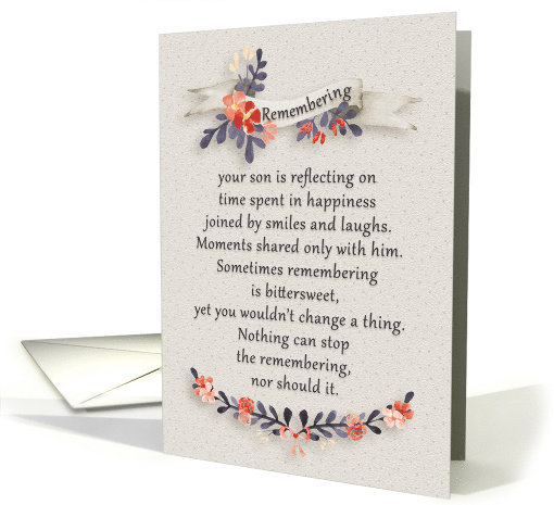 Remembering a Son in the New Year with Flowers card (1553822)