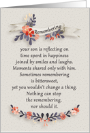 Remembering a Son in the New Year with Flowers card