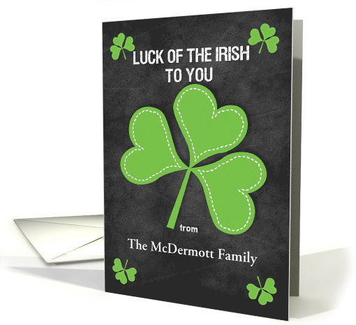 Happy St. Patrick's Day Custom Name Luck of the Irish card (1555052)