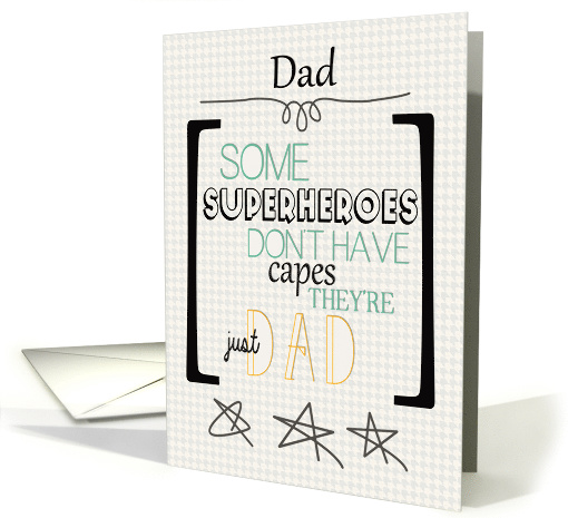 Happy Father's Day to Dad Superhero Word Art card (1566770)