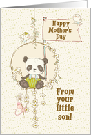 Happy Mother’s Day From Little Son Panda on a Swing card