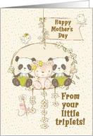 Happy Mother’s Day From Triplets Two Boys One Girl Cute Bears card