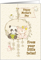 Happy Mother’s Day From Twins One Girl One Boy Cute Bears card
