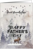 Happy Father’s Day to Great Grandfather Moose and Trees Woodland Scene card