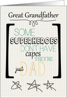 Happy Father’s Day to Great Grandfather Superhero Word Art card