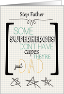 Happy Father’s Day to Step Father Superhero Word Art card
