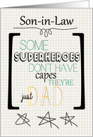 Happy Father’s Day to Son in Law Superhero Word Art card