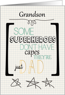 Happy Father’s Day to Grandson Superhero Word Art card