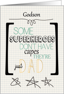 Happy Father’s Day to Godson Superhero Word Art card