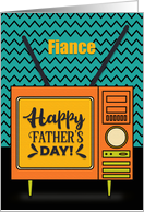 Happy Father’s Day to Fiance Retro TV Word Art card