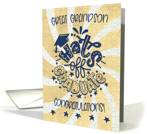 Congratulations Graduate to Great Grandson Whimsical Word Art card