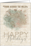 Happy Holidays From Across the Miles Painterly Pine Tree with Bird card