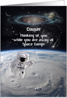 Thinking of You While Away at Space Camp to Cousin with Astronaut card