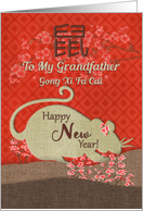 Chinese New Year Year of the Rat to Grandfather with Cherry Blossoms card