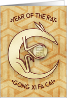 Happy Chinese New Year Year of the Rat Stylized Rat with Rat Symbol card