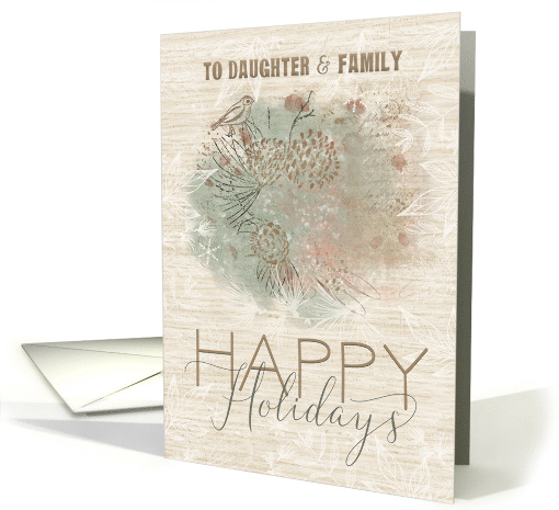 Happy Holidays to Daughter and her Family Pine Tree with Bird card