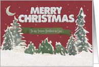 Merry Christmas to Future Brother in Law Pine Trees and Snow Scene card