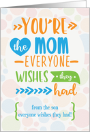 Happy Mother’s Day to Mom From Son Humorous Word Art card